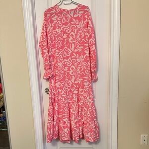 Chic Long Sleeve Floral Dress in Pink